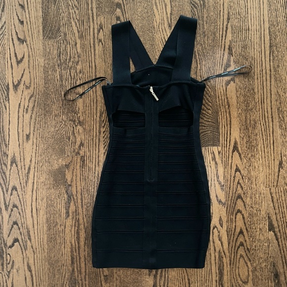 Marciano black bodycon / bandage mini dress with back cut out - Picture 2 of 4